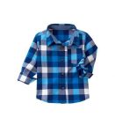 crazy 8 blue:white:grey plaid l:s shirt