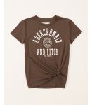 Abercrombie Brown Tie-Front Logo Tee