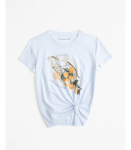 Abercrombie Light Blue Front Logo Tee