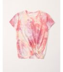 Abercrombie Light Pink Dye Effect Front Tie Tee