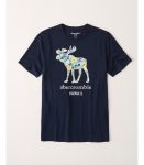 Abercrombie Navy Blue Coloured Deer Tee