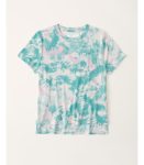 Abercrombie Turquoise Blue Tie Dye Pocket Tee