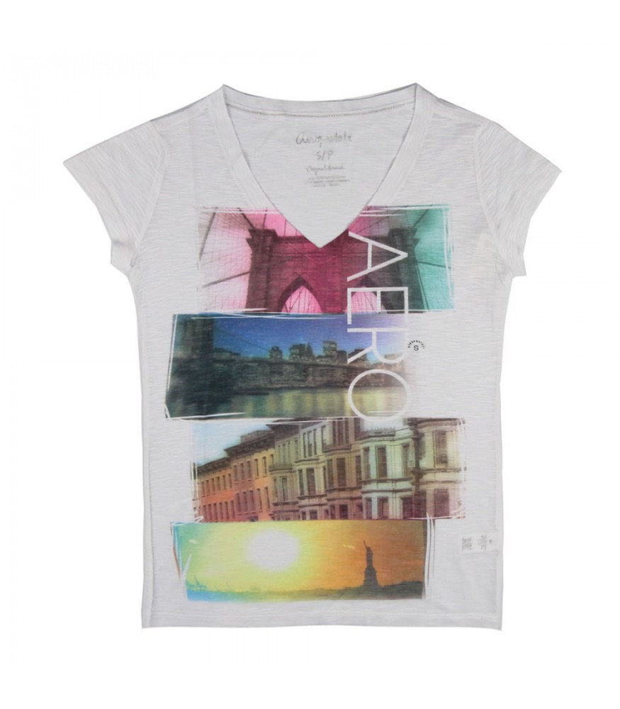 Aeropostale White Graphic Top