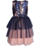 Bonnie Jean Navy Tiered Mesh Dress