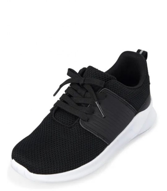 Childrens Place Black With White Sole Lace Sneakers