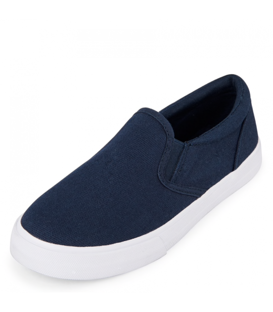 Childrens Place Blue Boys With White Sole Slip-On Sneakers