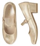 Childrens Place Gold Girls Jewelled Metallic Heel Shoes