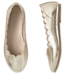 Childrens Place Gold Scalloped Ballet FlatsChildrens Place Gold Scalloped Ballet Flats