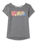 Childrens Place Grey Be Kind Sequin Cross Back Top