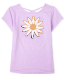 Childrens Place Lilac Flip Sequin Cross Back Top