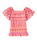 Childrens Place Orange_Pink Smocked Top