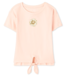 Childrens Place Peach Tie Front Hi-Low Top