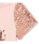 Childrens Place Pink Sequin Sleeve Princess Graphic Top