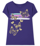 Childrens Place Purple Butterfly Graphic Tee