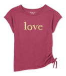 Childrens Place Rose Pink Love Side Tie Top