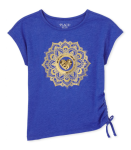 Childrens Place Royal Blue Gold Embroidered Side Tie Top