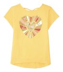 Childrens Place Yellow Wt Gold Sequin Cross Back Tee