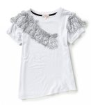 Gb Girls White With Black_White Lace Short Sleeve Top