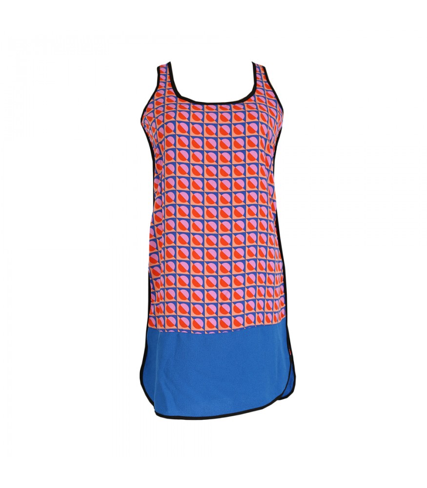 Gb Red/Purple/Blue Colorblock Dress