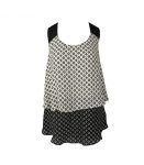 I N San Francisco Black_White Win Layered Tank Top Wt Crochet Strap