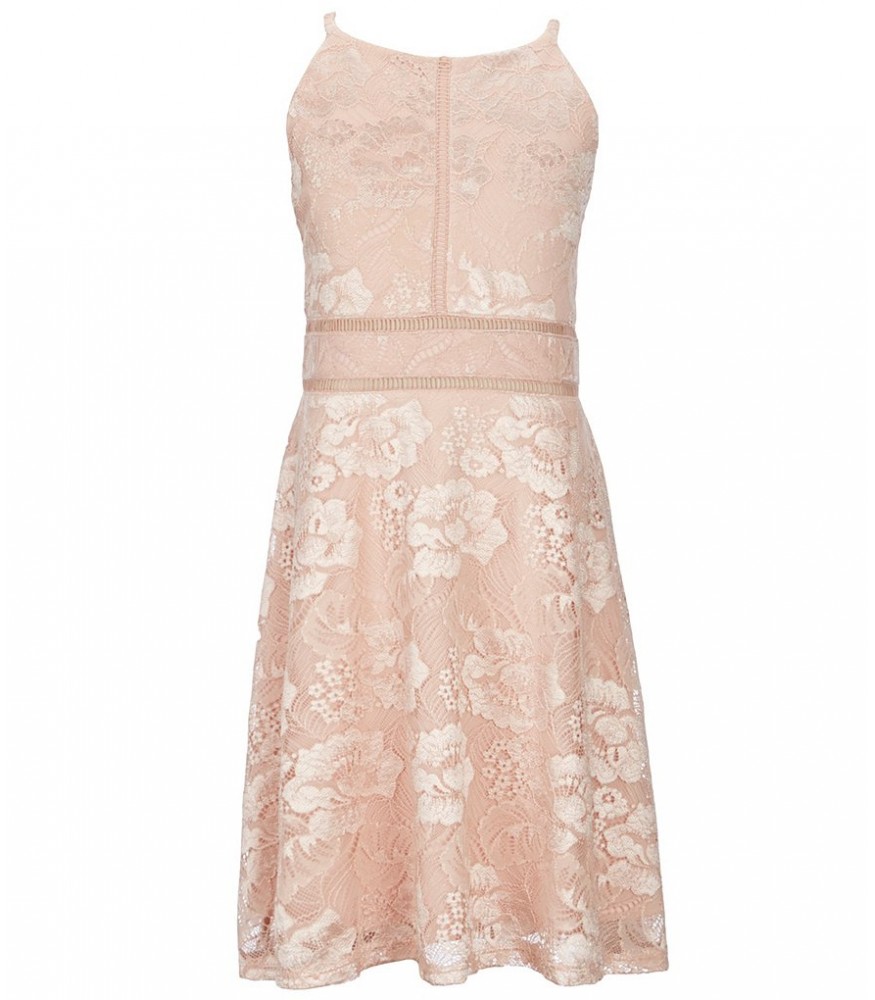 I.N. Girls Rose Gold Lace Dress