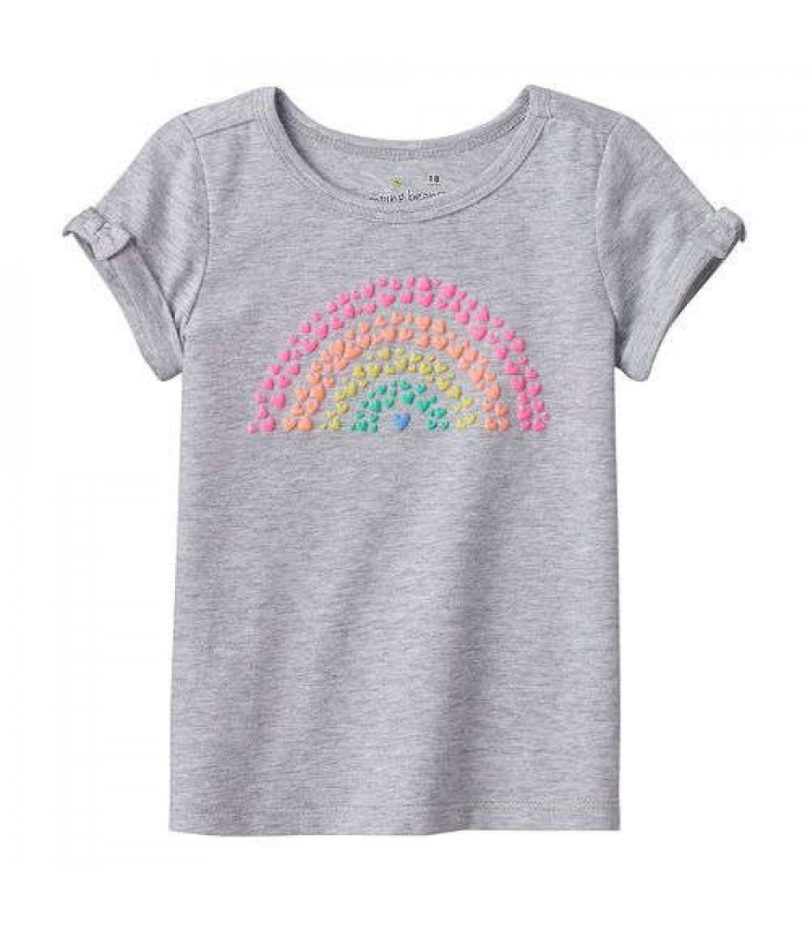 Jumping Beans Grey Rainbow Heart Tee