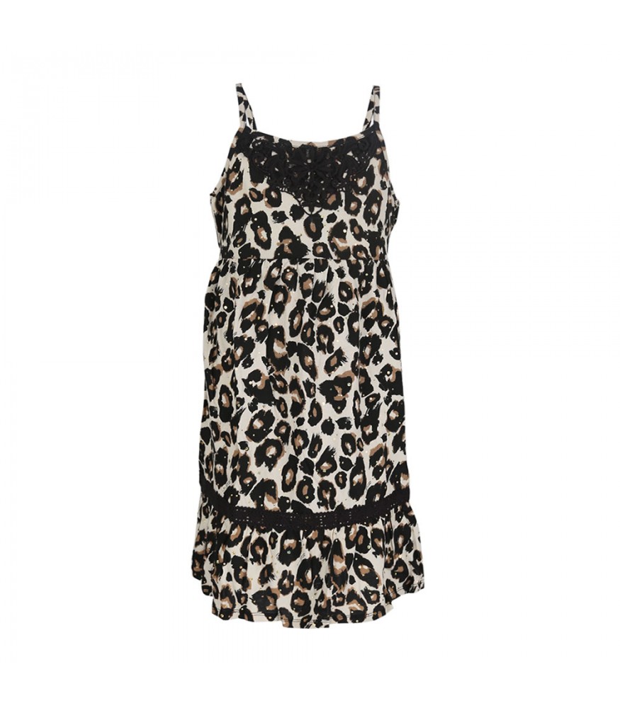 Justice Animal Print Tiered Crochet Dress