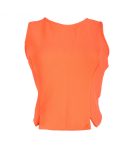 Living Doll Neon Orange Knit Crop Top
