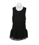 Moa Moa Black Soutache Peplum Top