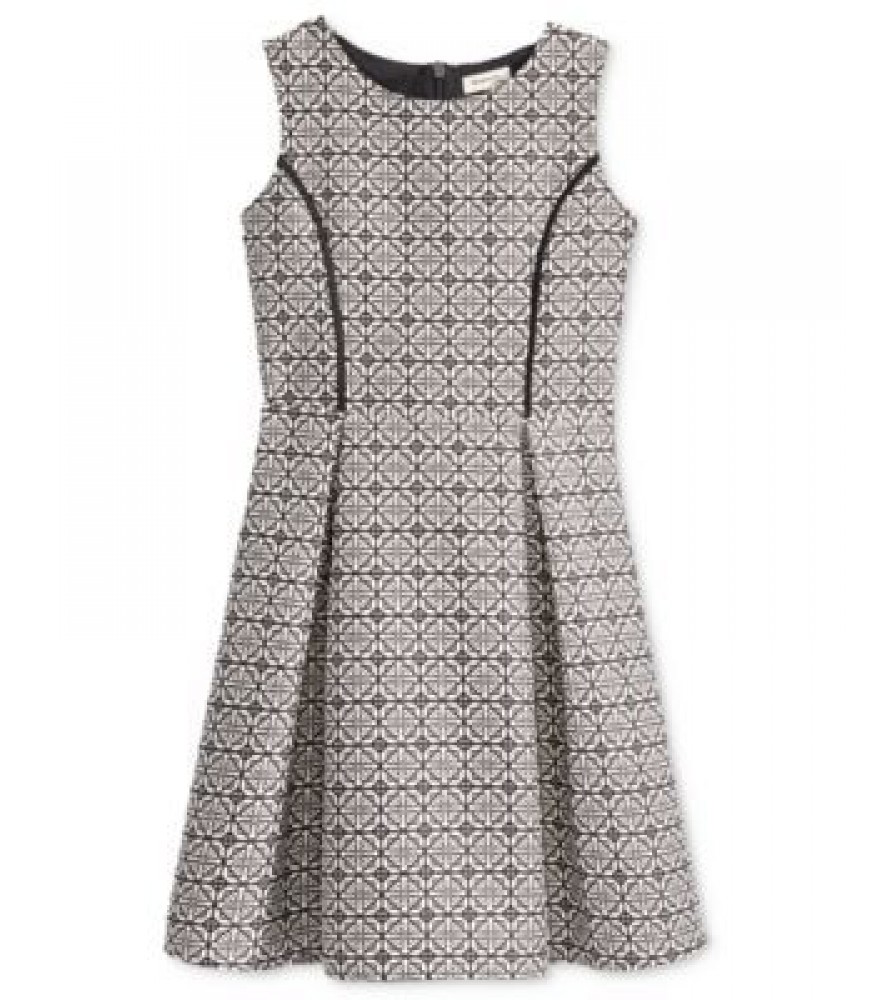 Monteau black/gray geo-print skater dress