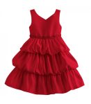 Princess faith red sleeveless tiered baby dress