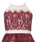 Rare Editions Burgundy Sleeveless Lace Dress1