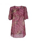 Rare Editions Pink_Brown Paisley Chiffon Dress