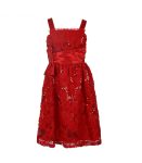 Rare Editions Red Sequin Soutache Spagh Dress