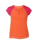 Red Camel Pink_Orange Chiffon_Knit Girls Blouse
