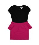 Sally M Black_Fush Color Block Peplum Dress