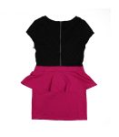 Sally M Black_Fush Color Block Peplum Dress