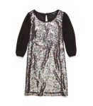 Sequin heart black multicolored sequin shift dress