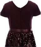 Xtraordinary Burgundy Velvet Sequin Fit And Flare Dress