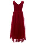 Xtraordinary Red Illusion Beaded Waist A-Line Dress