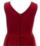 Xtraordinary Red Illusion Beaded Waist A-Line Dress