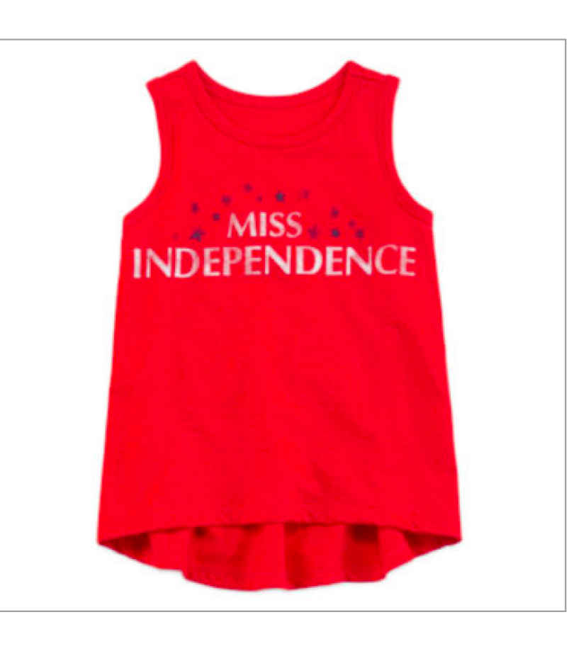 Arizona red miss independence hi-low sless tee
