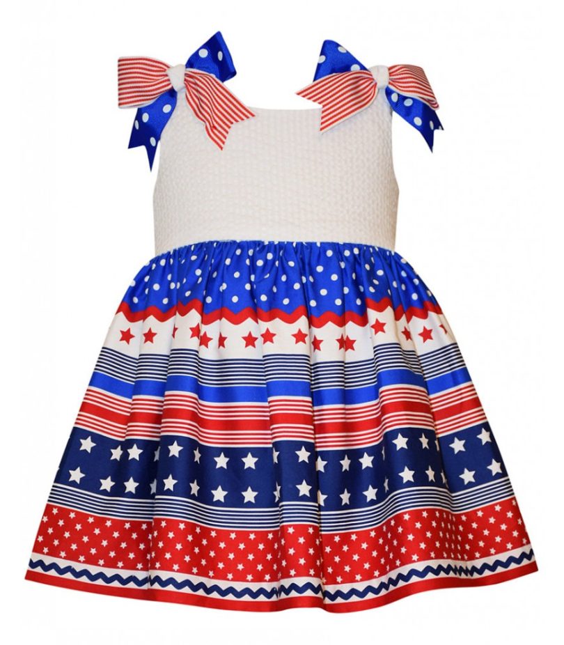 Bonnie jean white/blue/red stars americana dre