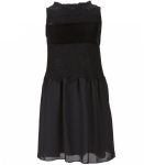 gb girls black velvet and lace paneled trapeze dress