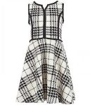 pippa&julie black_off white printed knit dress