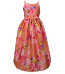 Bonnie Jean Iris & Ivy Orange Multi Floral Mikado Hi-Low Dress